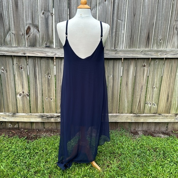 Chico’s navy blue high low dress, size medium - Picture 3 of 4